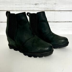 Sorel Joan of Arctic Wedge Ankle Bootie Black Shoe Size 8.5
